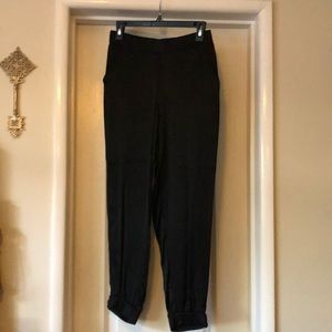 Satin high waist joggers